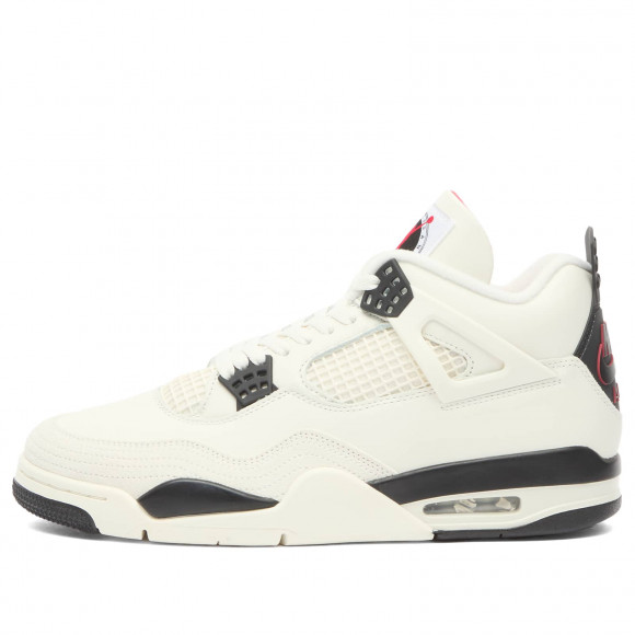 Men's Air Jordan 4 Retro Og Fc Sneakers in Sail/Black/Red | Size: UK 12.5 | Leather/Suede/Mesh | END Clothing - shopify_US_11108791714130