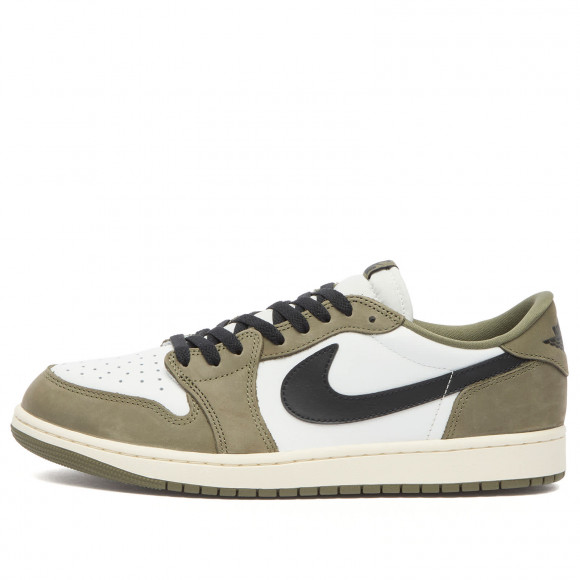 Men's Air Jordan 1 Retro Low Og Sneakers in Medium Olive/Black/Sail | Size: UK 9.5 | Leather/Rubber/Nubuck | END Clothing - shopify_US_11108811243858
