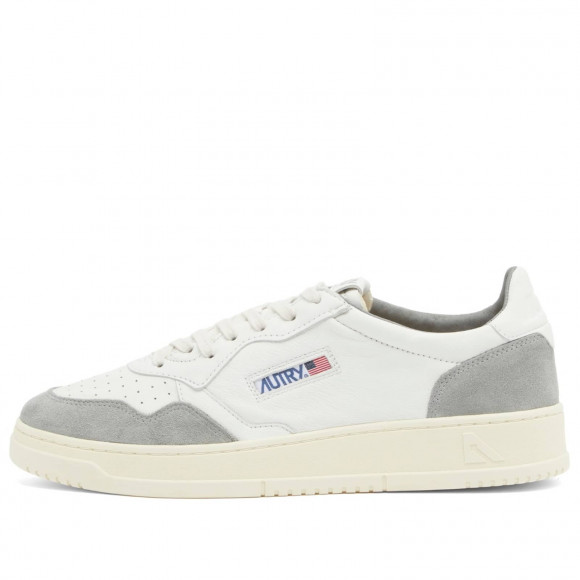 Men's Autry Medalist Low Suede Leather Sneakers in Suede White/Grey | Size: UK 7 | Leather/Suede/Rubber | END Clothing - shopify_US_11108815307090