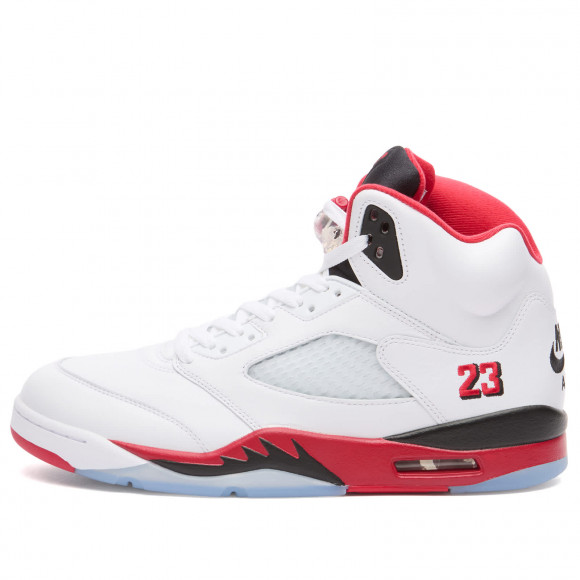 Men's Air Jordan 5 Retro Og Sneakers in White/Red/Black | Size: UK 11 | Rubber/Leather | END Clothing - shopify_US_11108815503698