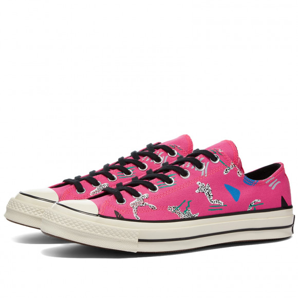 Men's Converse Chuck Taylor 70 Ox 80S Archive Print Shoes in Hyper Pink/Blue/Black | Size: UK 9 | Canvas/Rubber | END Clothing - shopify_US_11108821958994