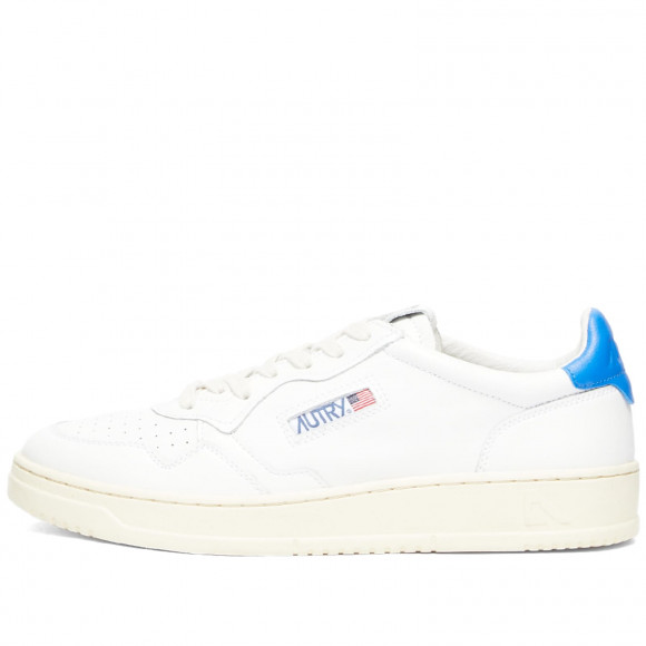 Men's Autry 01 Low Leather Sneakers in White/Blue | Size: UK 8 | Cotton/Leather/Rubber | END Clothing - shopify_US_11108822286674