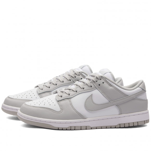 Men's Nike Dunk Low Retro Sneakers in White/Grey | Size: UK 6 | Rubber/Foam/Leather | END Clothing - shopify_US_11108828971346