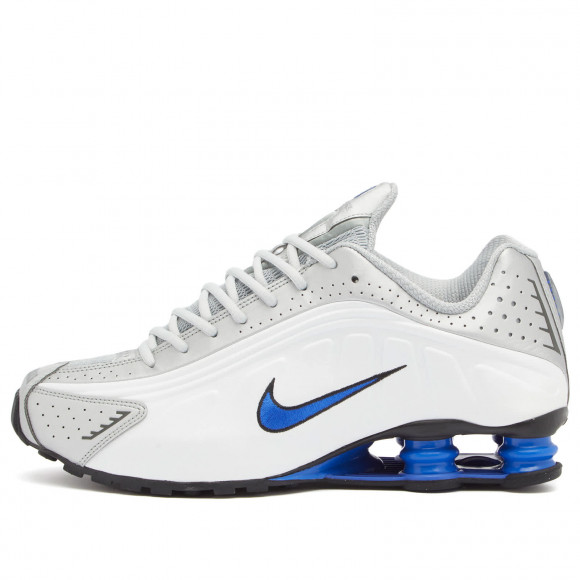 Men's Nike Shox R4 Sneakers in White/Silver/Blue | Size: UK 4 | Rubber/Synthetic | END Clothing - shopify_US_11108839883090