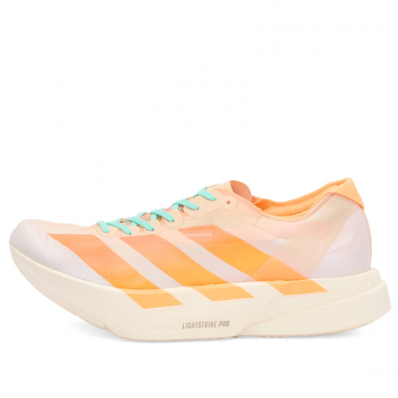 Women's Adidas Adizero Adios Pro 4 Sneakers in Crystal Sand/Flash Orange/Flash Aqua | Size: UK 3.5 | Rubber/Synthetic | END Clothing - shopify_US_11108840931666
