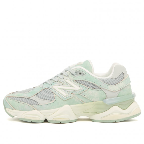 Women's New Balance 9060 Sneakers in Mosaic Green/Sea Salt | Size: UK 9.5 | Suede/Mesh | END Clothing - shopify_US_11108843061586