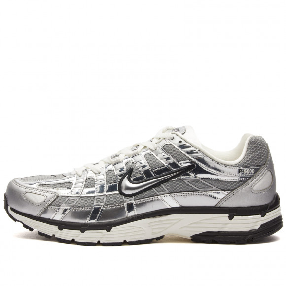 Nike P-6000 Shoes in Metallic Silver/Sail/Black | Size: UK 11 | Leather/Mesh/Rubber | END Clothing - shopify_US_11108857086290