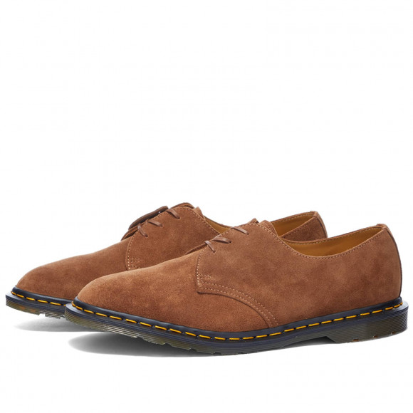 Men's Dr. Martens Archie Ii 3-Eye Shoe - Made In England in Dark Tan Repello Calf Suede | Size: UK 9 | Cotton/Suede/Rubber | END Clothing - shopify_US_11108867932498
