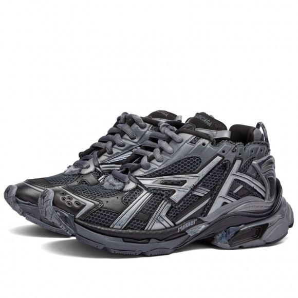Men's Balenciaga Runner Sneakers in Dark Grey/Black | Size: UK 9 | Mesh/Rubber/Synthetic | END Clothing - shopify_US_11108873634130