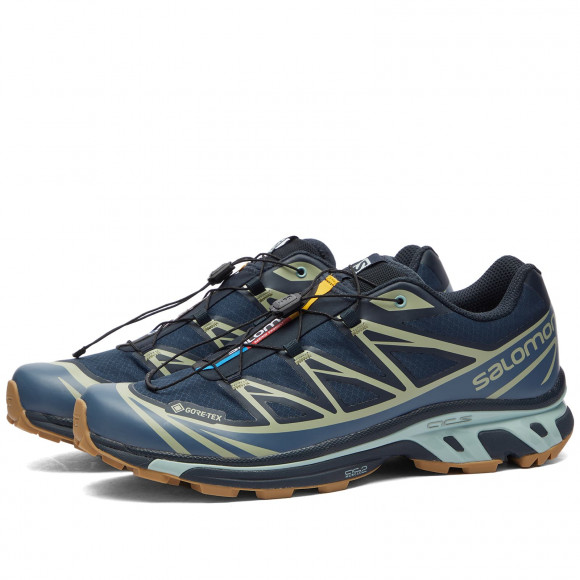 Salomon Xt-6 Gtx Shoes in Carbon/Bering Sea/Desert Sage | Size: UK 7 | Mesh/Synthetic | END Clothing - shopify_US_11108874158418