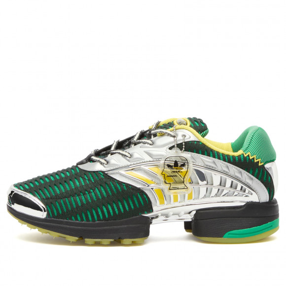 Men's Adidas X Brain Dead Climacool 2 Sneakers in Core Black/Impact Yellow/Silver | Size: UK 4.5 | Mesh/Rubber/Synthetic | END Clothing - shopify_US_11108885922130