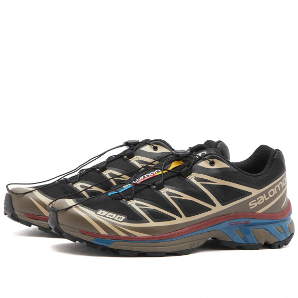 Salomon Xt-6 Shoes in Black/Falcon/Cow Hide | Size: UK 12 | Mesh/Rubber/Eva | END Clothing - shopify_US_11108900536658