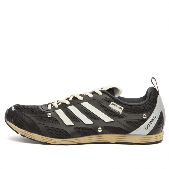 Adidas X Sftm Adizero Sneakers in Core Black/Cream White/Silver | Size: UK 8 | Leather/Suede/Mesh | END Clothing - shopify_US_11108907483474