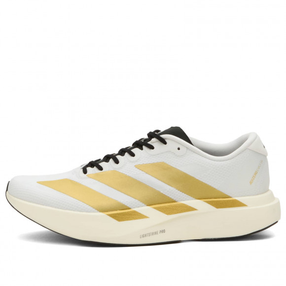 Men's Adidas Adizero Adios Evo Sl Woven Sneakers in Ftwr White/Matte Gold/Core Black | Size: UK 11 | Rubber/Synthetic | END Clothing - shopify_US_11108954603858