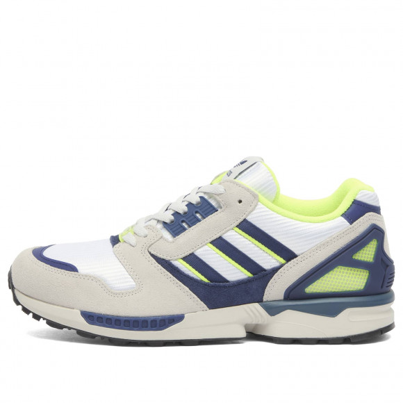 Men's Adidas Zx 8000 Sneakers in Ftwr White/Dark Blue/Grey One | Size: UK 6 | Rubber/Eva/Leather | END Clothing - shopify_US_11108955390290
