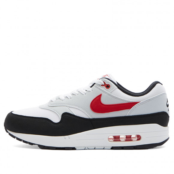 Men's Nike Air Max 1 Shoes in White/University Red | Size: UK 7 | Suede/Rubber/Velvet | END Clothing - shopify_US_11108990386514