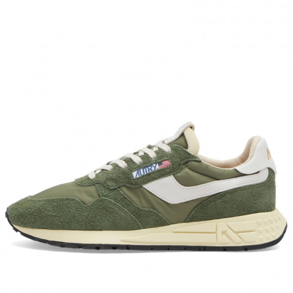Men's Autry Reelwind Low Sneakers in Crack White/Mil | Size: UK 10 | Leather/Suede/Rubber | END Clothing - shopify_US_11108991795538