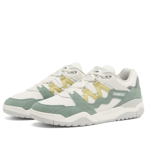 Men's Karhu Fusion Xt Sneakers in Iceberg Green/Dusty Yellow | Size: UK 6 | Leather/Mesh/Rubber | END Clothing - shopify_US_11108995105106