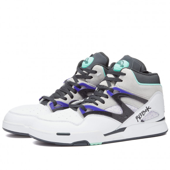 Men's Reebok Pump Omni Zone Ii Shoes in White/Pure Grey/Hint Mint | Size: UK 10 | Leather/Suede/Rubber | END Clothing - shopify_US_11108997300562