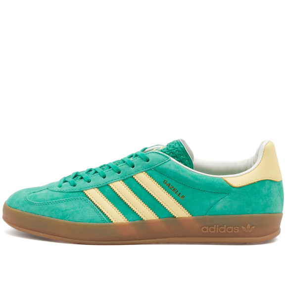 Adidas Gazelle Indoor Shoes in Semi Court Green/Almost Yellow /Gum | Size: UK 9 | Leather/Suede/Rubber | END Clothing - shopify_US_11108998971730
