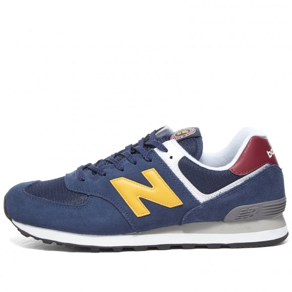 Men's New Balance Ml574Hw2 Shoes in Navy/Yellow | Size: UK 9 | Suede/Mesh/Rubber | END Clothing - shopify_US_11109000708434
