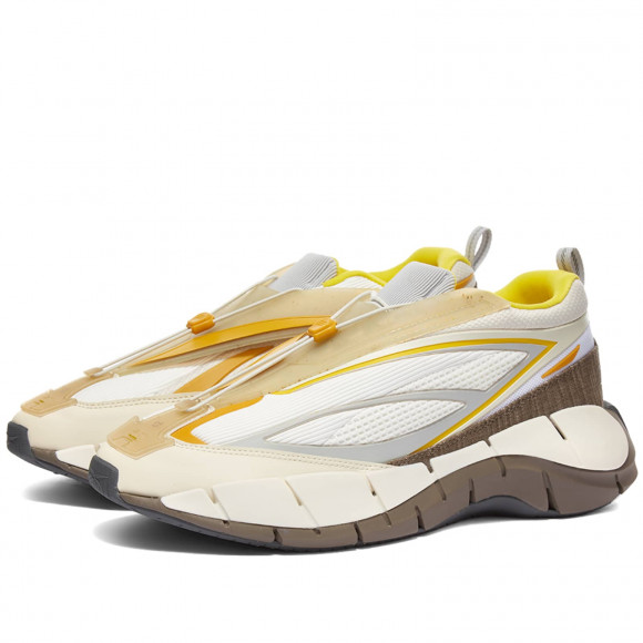 Men's Reebok X Cottweiler Zig 3D Storm Hydro Shoes in Alabaster/Grey/Yellow | Size: UK 8 | 100% Rubber | END Clothing - shopify_US_11109028561234