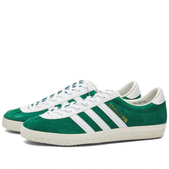 Adidas Spzl Gazelle Shoes in Dark Green/White | Size: UK 9 | Suede/Rubber | END Clothing - shopify_US_11109034000722