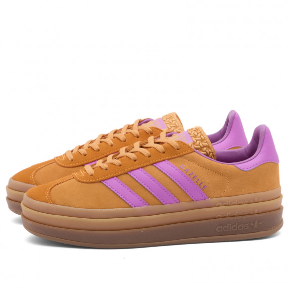 Women's Adidas Gazelle Bold Sneakers in Flash Orange/Purple Burst/Crew Orange | Size: UK 5 | Suede/Rubber | END Clothing - shopify_US_11109066080594