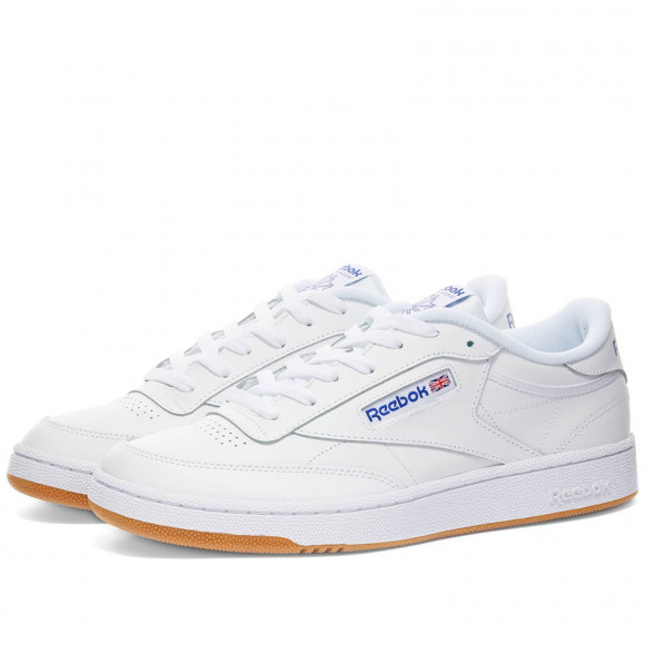 Men's Reebok Club C 85 Shoes in White/Royal Gum | Size: UK 12 | Leather/Rubber/Eva | END Clothing - shopify_US_11109072863570