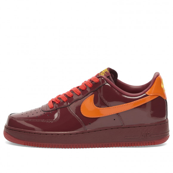 Men's Nike Air Force 1 Low Patent Sneakers in Dark Team Red/University Gold | Size: UK 11.5 | 100% Rubber | END Clothing - shopify_US_11109097439570