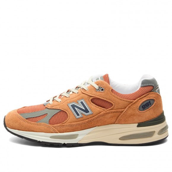 New Balance 991V2 Sneakers in Orange | Size: UK 4 | Suede/Mesh/Rubber | END Clothing - shopify_US_11109120180562