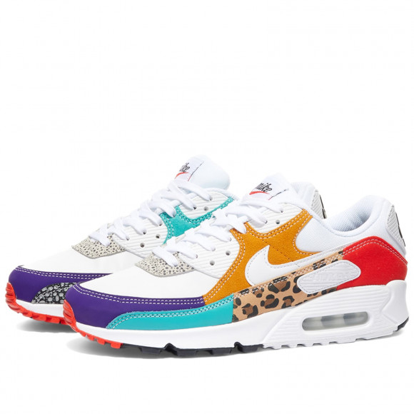 Women's Nike Air Max 90 W Shoes in White/Curry/Red | Size: UK 5.5 | Leather/Rubber/Eva | END Clothing - shopify_US_11109129126226