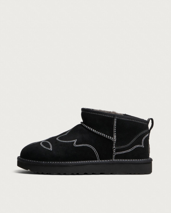 Women's Ugg Classic Ultra Mini Western Boot in Black | Size: UK 3 | Suede/Eva | END Clothing - shopify_US_11141124948306