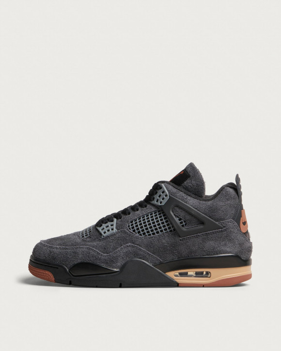 Men's Air Jordan 4 Retro Sneakers in Black/Red/Grey | Size: UK 4 | Suede/Rubber | END Clothing - shopify_US_11141135270226