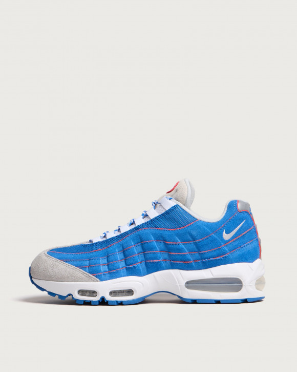 Men's Nike Air Max 95 Sneakers in Blue Sapphire/Metallic Silver/Light Smoke | Size: UK 3 | Suede/Rubber | END Clothing - shopify_US_11141159092562