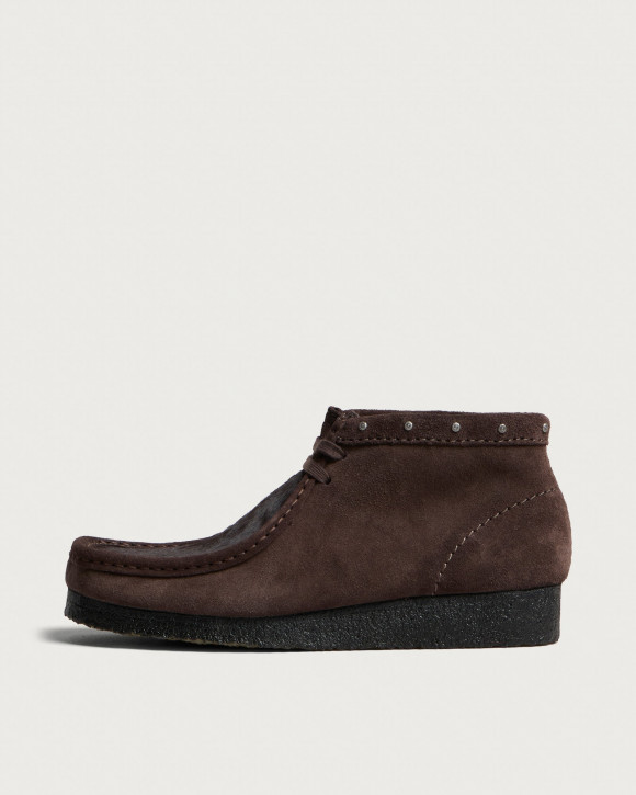 Women's Clarks Originals Wallabee Boot in Brown Interest | Size: UK 3 | Suede/Rubber/Eva | END Clothing - shopify_US_11162871234898