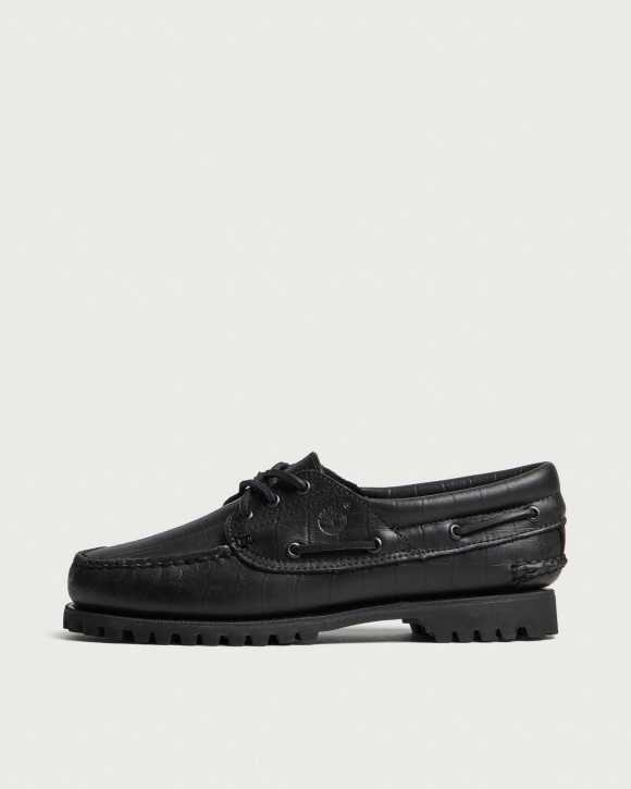 Women's Timberland Authentic 3-Eye Boat Shoe in Black Full Grain | Size: UK 3 | Leather/Rubber | END Clothing - shopify_US_11162888470866