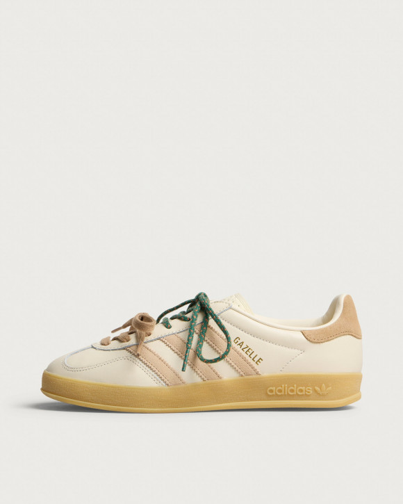 Women's Adidas Gazelle Indoor Double Lace Sneakers in Cream White/Magic Beige/Cardboard | Size: UK 4 | Suede/Rubber/Leather | END Clothing - shopify_US_11162920878418