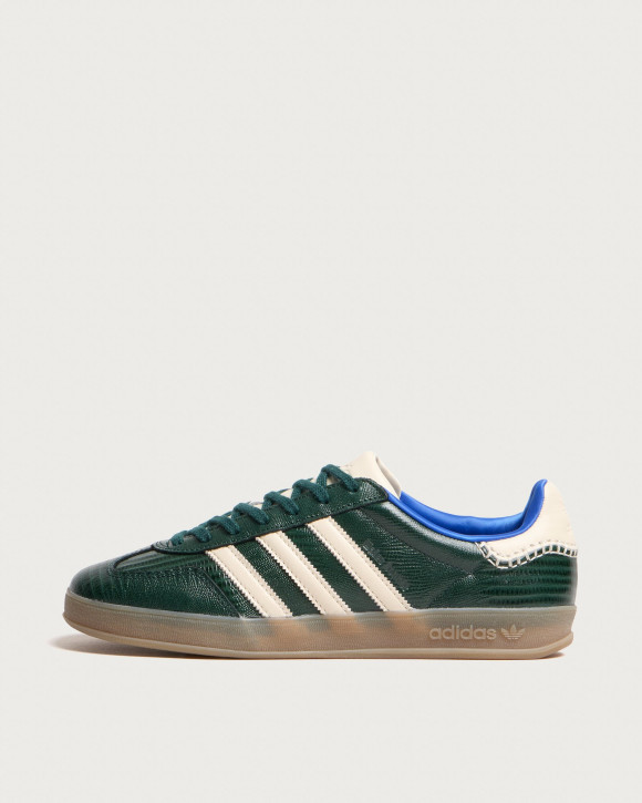 Adidas X Wales Bonner Gazelle Sneakers in Crystal Sky/Green Night/Power Blue | Size: UK 3.5 | Canvas/Rubber/Leather | END Clothing - shopify_US_11207120978258