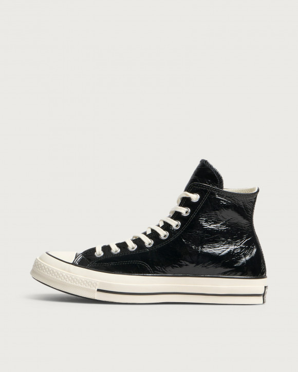 Converse Chuck Taylor 1970S Hi Patent Sneakers in Black/Egret/Black | Size: UK 4 | Canvas/Rubber | END Clothing - shopify_US_11254790750546