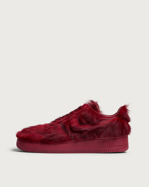 Men's Nike Air Force 1 Qs Ponyhair Sneakers in Team Red | Size: UK 6 | Leather/Rubber | END Clothing - shopify_US_11254980903250