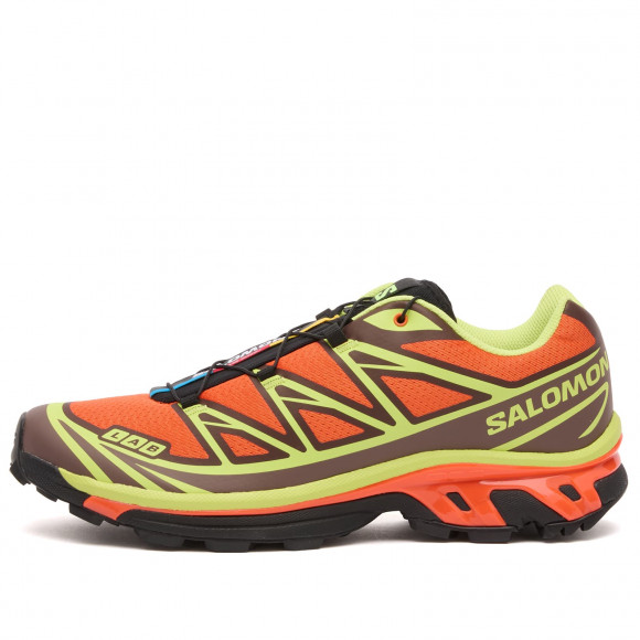 Salomon Xt-6 Sneakers in Red Orange/Sharp Green/Black | Size: UK 3.5 | 100% Synthetic | END Clothing - shopify_US_11254992372050